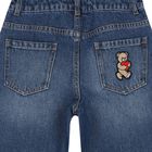 Girls Blue Logo Denim Jeans, 1, hi-res