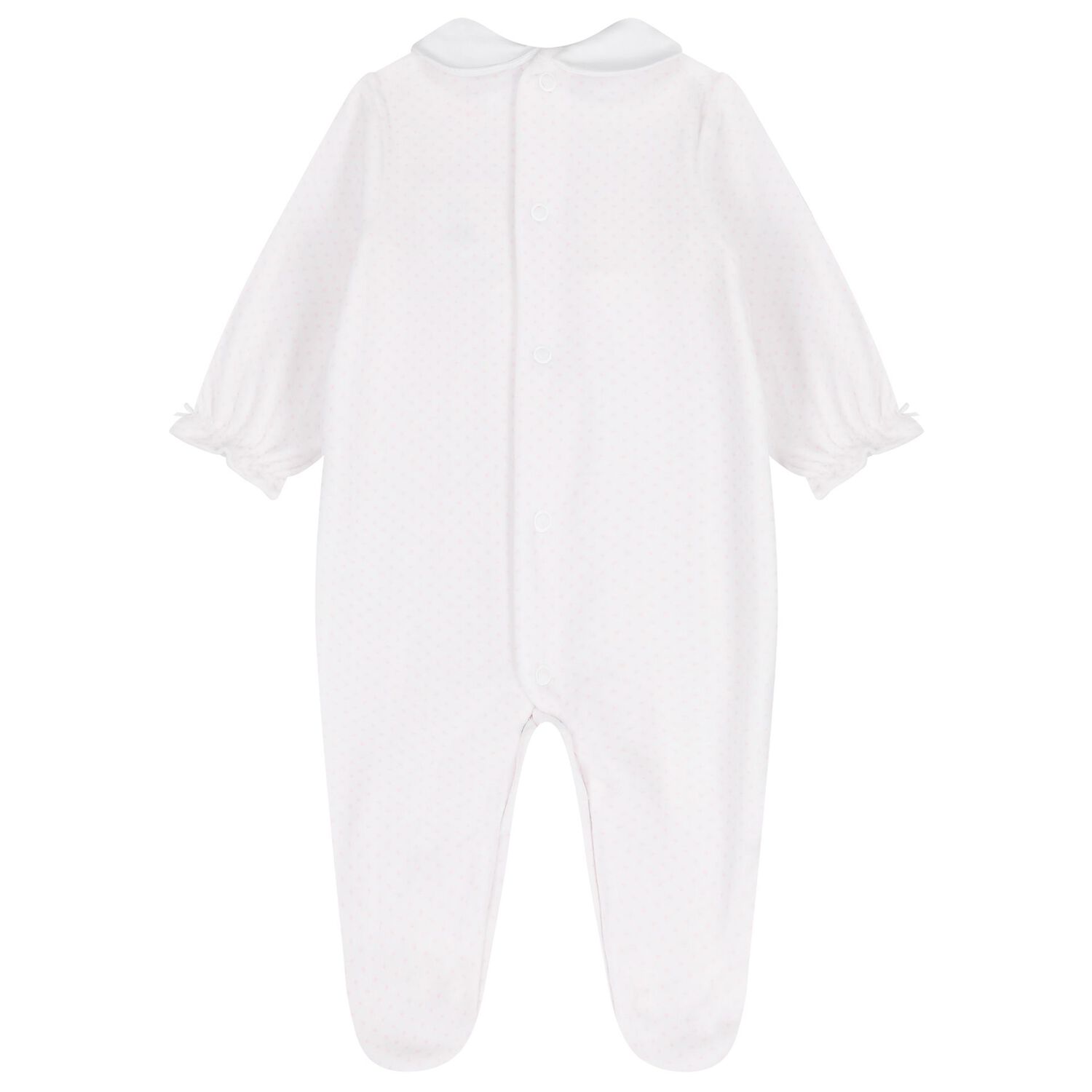 Baby Girls White & Pink Dots Babygrow, 2, hi-res