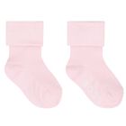 Baby Girls Pink & Beige Logo Socks ( 3-Pack ) , 1, hi-res