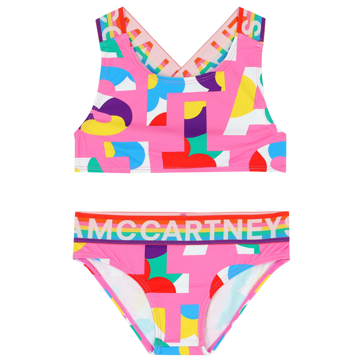 مايوه بيكيني بالشعار باللون الوردي, 1, hi-res image number null