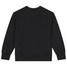 سويت شيرت بالشعار باللون الأسود للبنات, 2, hi-res