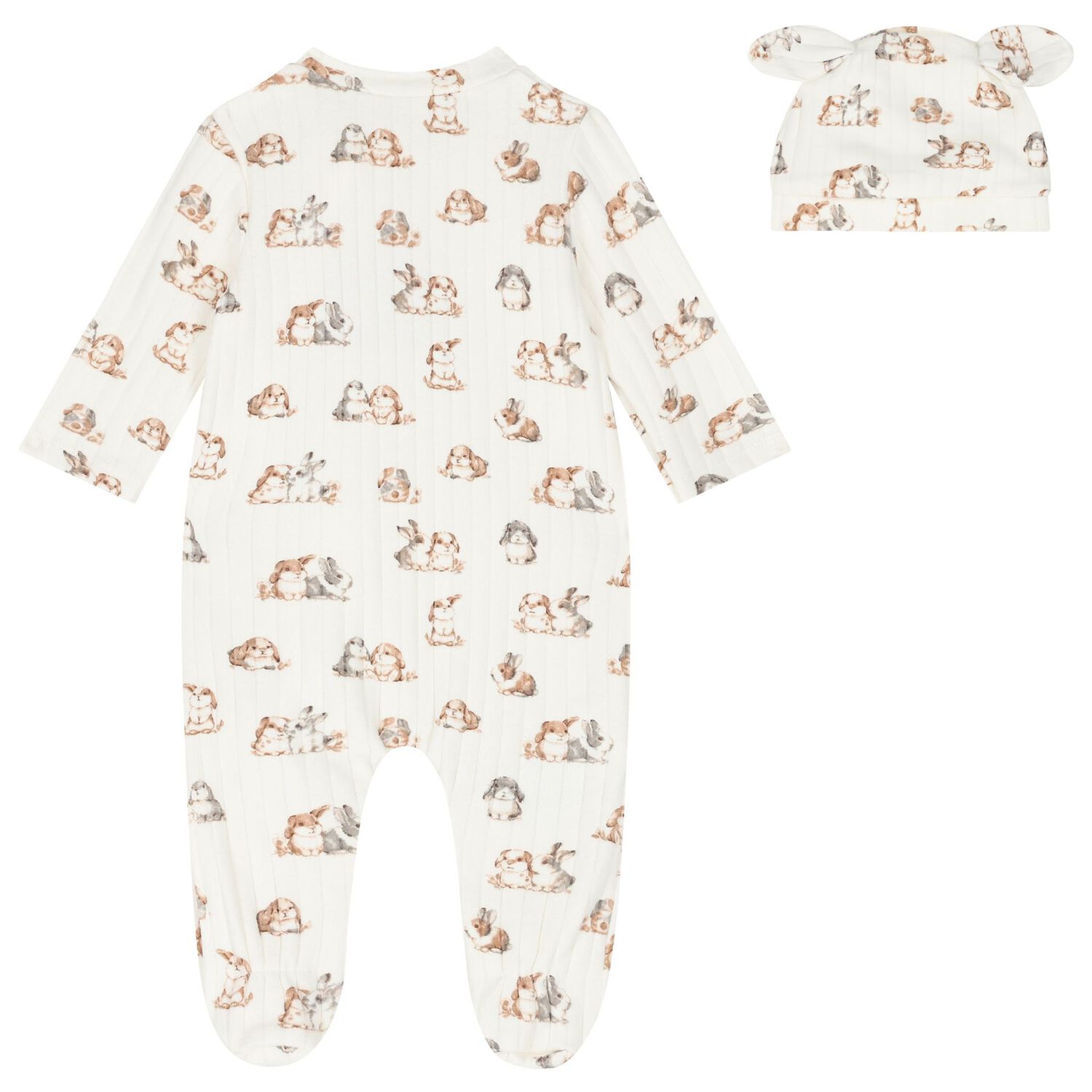 Ivory Bunny Babygrow Set, 1, hi-res