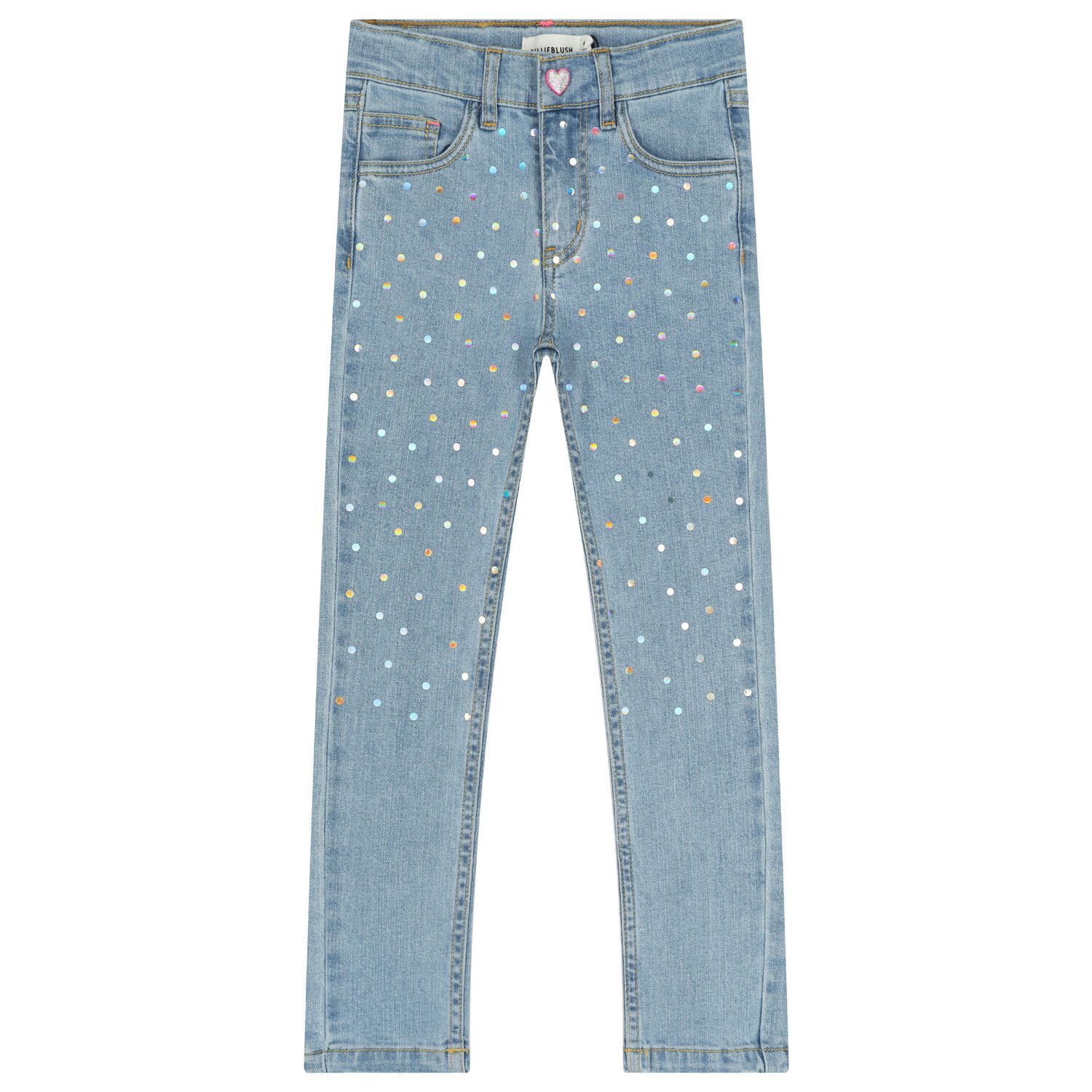 Girls Blue Embellished Jeans, 1, hi-res