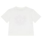 Girls White Logo Sequin T-Shirt, 1, hi-res