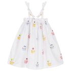 Girls White Cupcakes Beach Dress, 2, hi-res