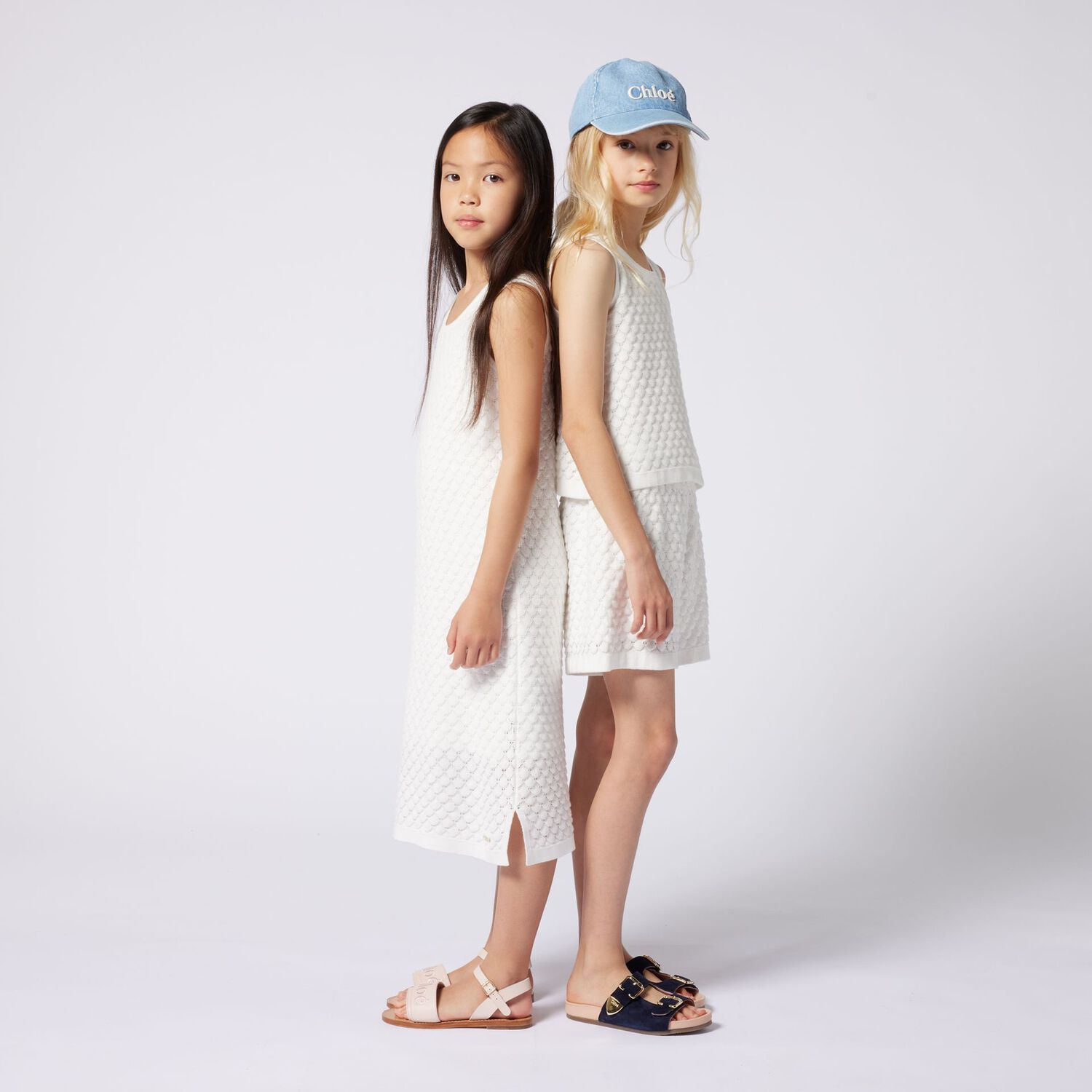 Girls Denim Blue Logo Cap, 1, hi-res