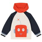 بدلة رياضية أولاد 3 قطع باللون البرتقالي والأزرق والعاجي , 2, hi-res