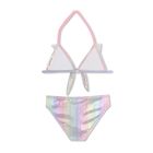 Girls Iridescent Rainbow Bikini, 1, hi-res