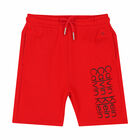 Boys Red Logo Shorts, 1, hi-res