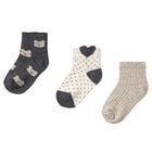 Younger Girls Grey, Ivory & Beige Socks ( 3 Pack ), 1, hi-res