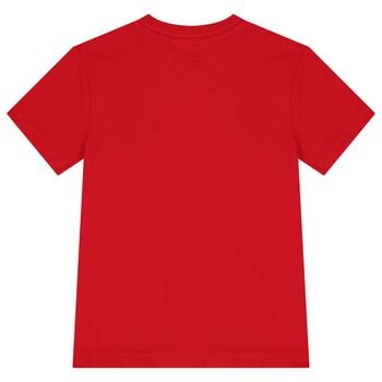 تيشيرت للأولاد بشعار باللون الأحمر