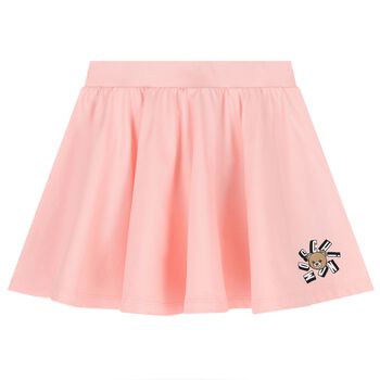 Girls Pink Teddy Bear Logo Skirt 