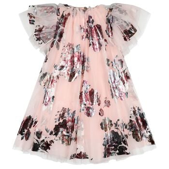 Girls Pink Tulle Darcey Floral Dress