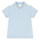 Younger Boys Blue GG logo Polo Shirt, 2, hi-res