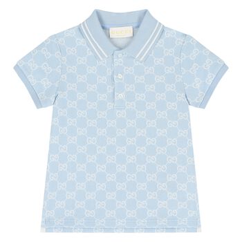 Younger Boys Blue GG logo Polo Shirt