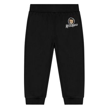 Younger Black Teddy Bear Logo Joggers