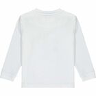 Boys White Logo Long Sleeve Top, 1, hi-res