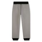 Boys Beige & Black Logo Reversible Joggers, 1, hi-res