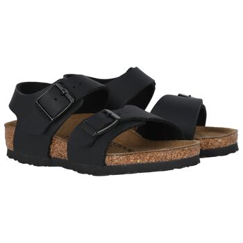 Younger Black Faux Leather Sandals