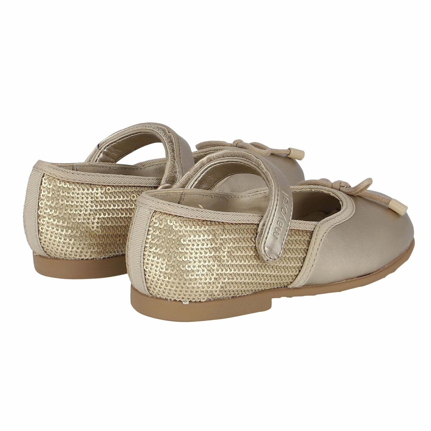 Younger Girls Gold Embellished Shoes, 1, hi-res