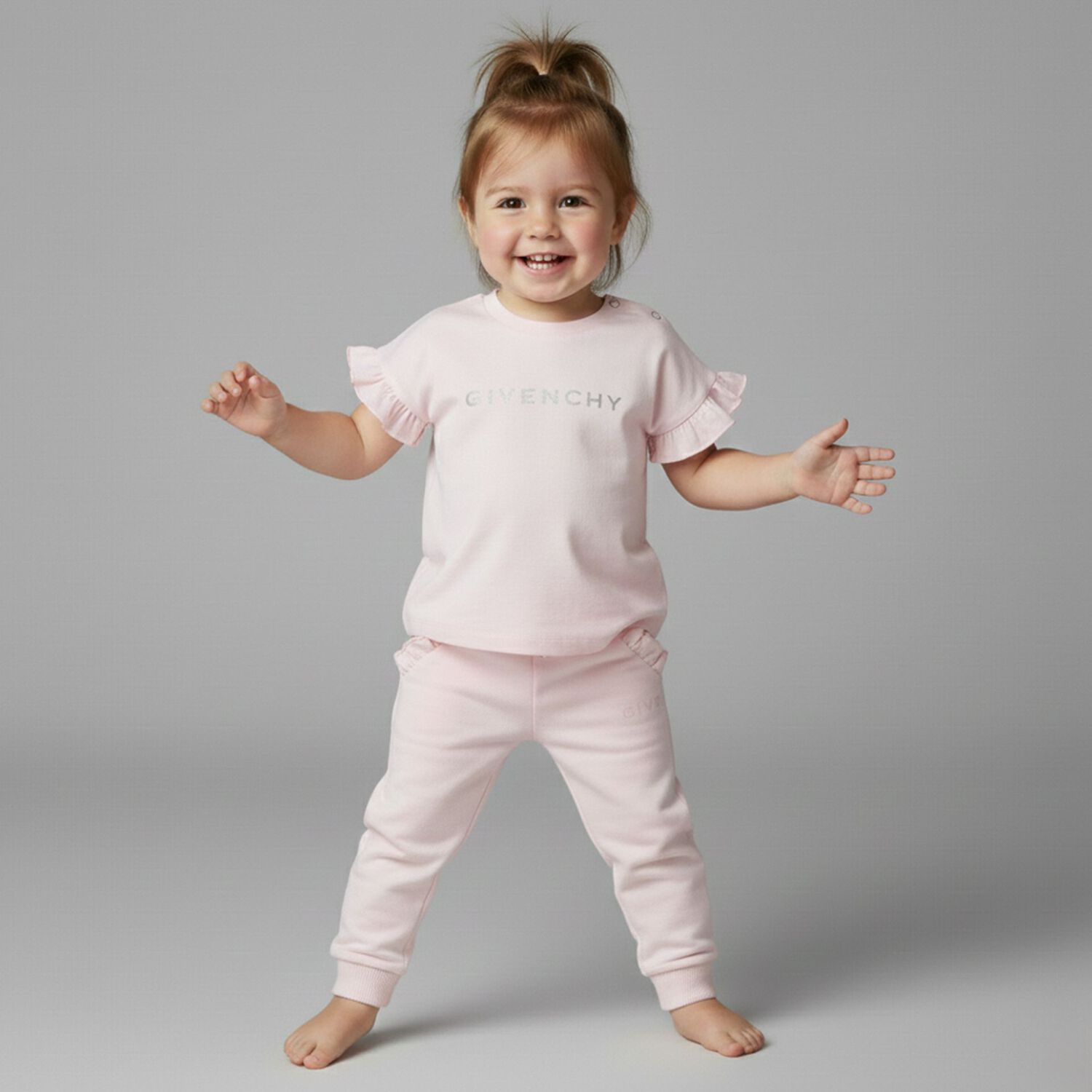 Younger Girls Pink Logo T-Shirt, 2, hi-res