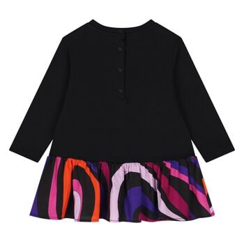 Younger Girls Black Vortice Dress