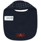 Baby Boys Navy Blue Logo Bib, 1, hi-res