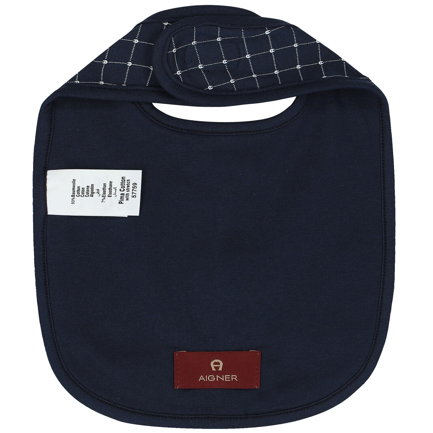 Baby Boys Navy Blue Logo Bib, 1, hi-res