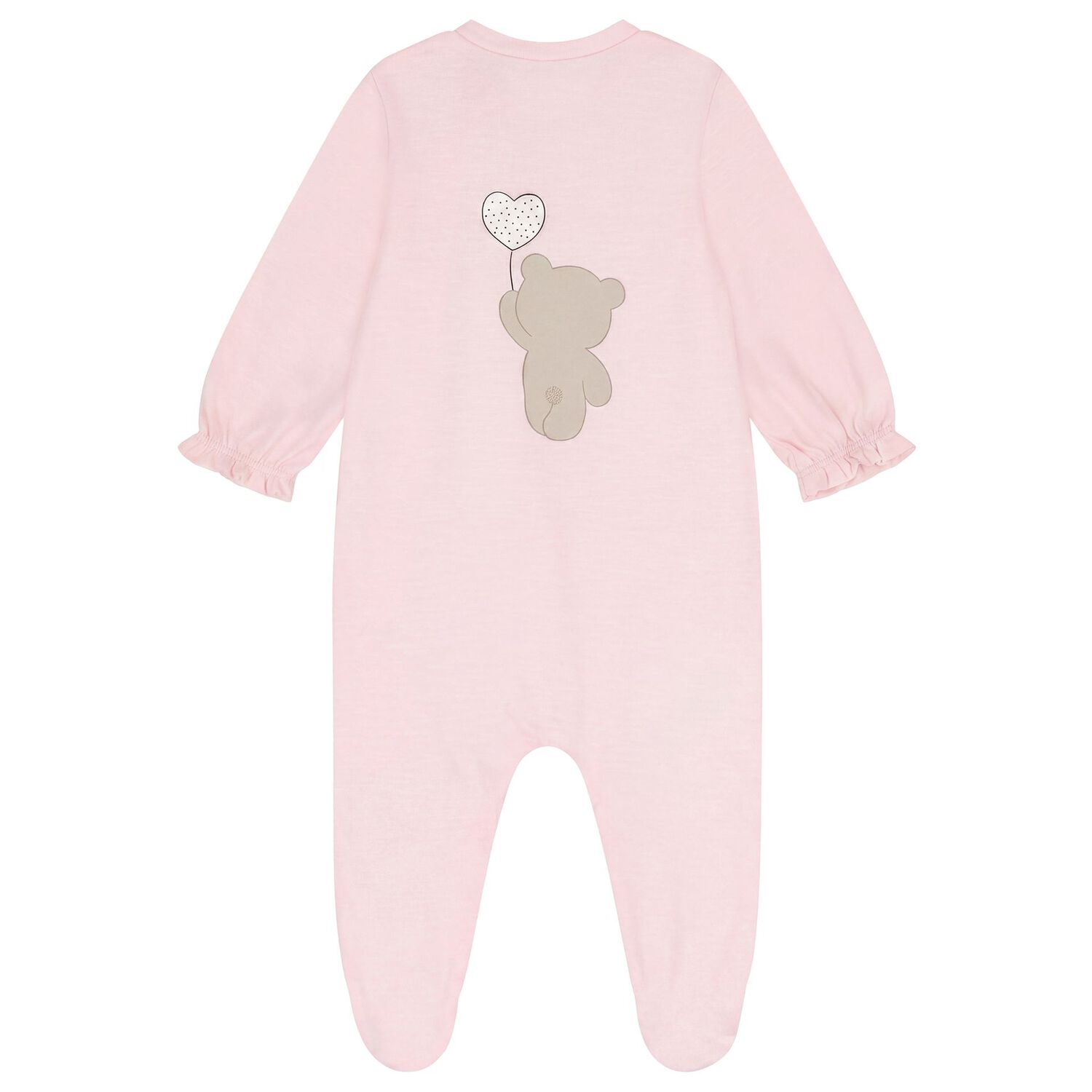 Baby Girls Pink Teddy Bear Babygrow Set, 2, hi-res