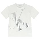 Boys White Logo T-Shirt, 1, hi-res
