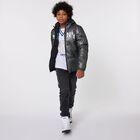 Black Logo Reversible Puffer Jacket, 1, hi-res