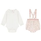 Baby Girls Ivory & Pink Floral Babysuit Set, 1, hi-res