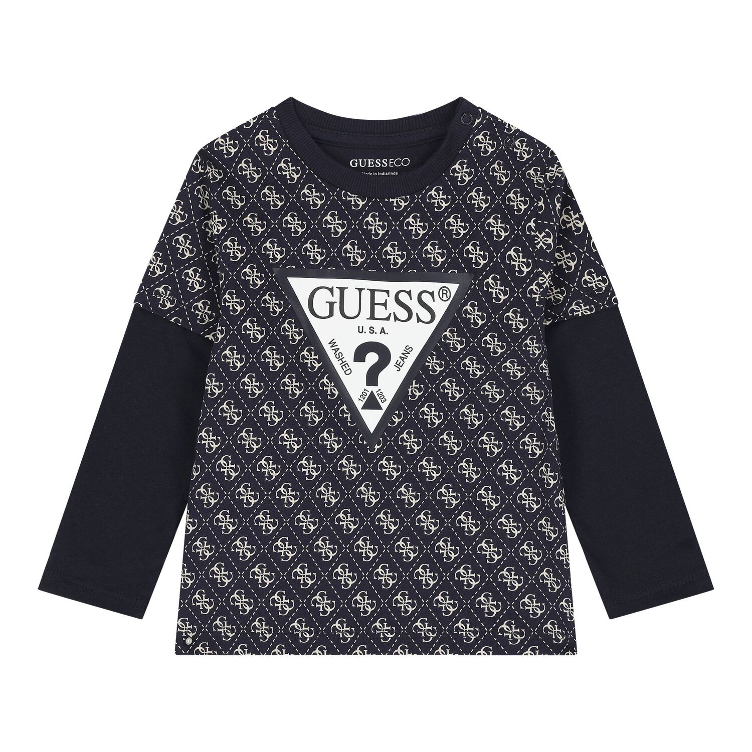 Baby Boys Navy Blue Logo Trouser Set, 2, hi-res