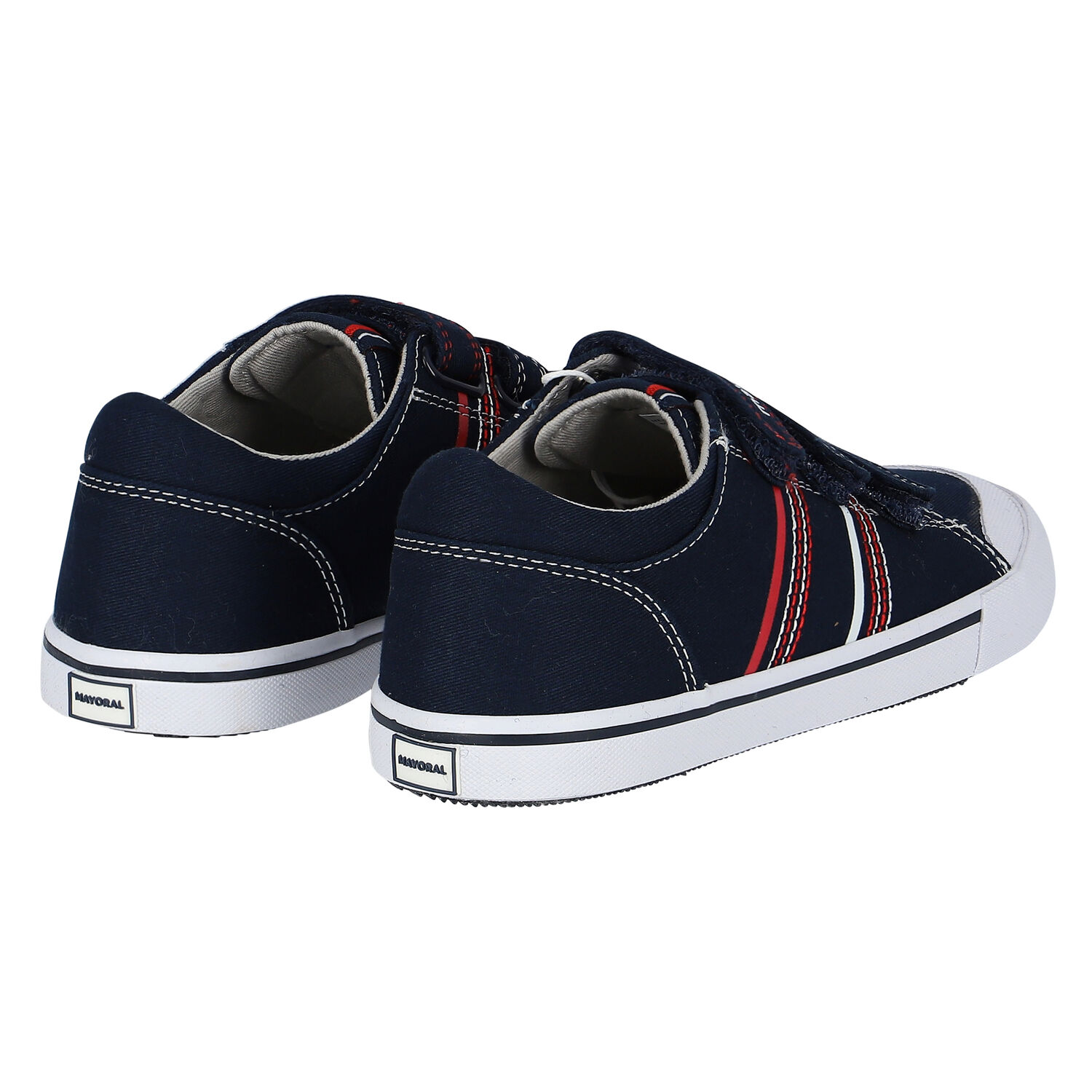 Boys Navy Logo Trainers, 1, hi-res