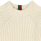 Ivory Web Striped Baby Romper, 1, hi-res
