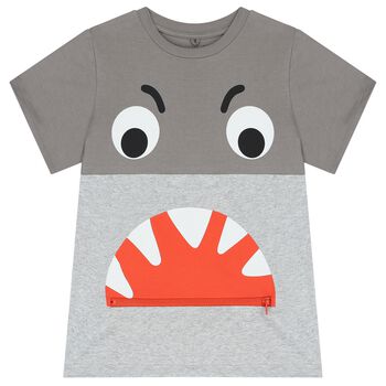 Boys Grey Shark T-Shirt