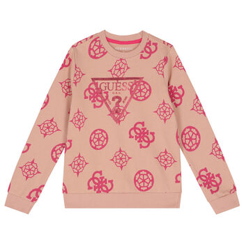 Girls Beige Logo Sweatshirt