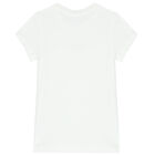 Girls White Logo T-Shirt, 1, hi-res