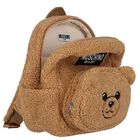 Beige Fleece Teddy Bear Backpack, 1, hi-res