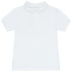 Boys White Logo Polo Shirt, 1, hi-res