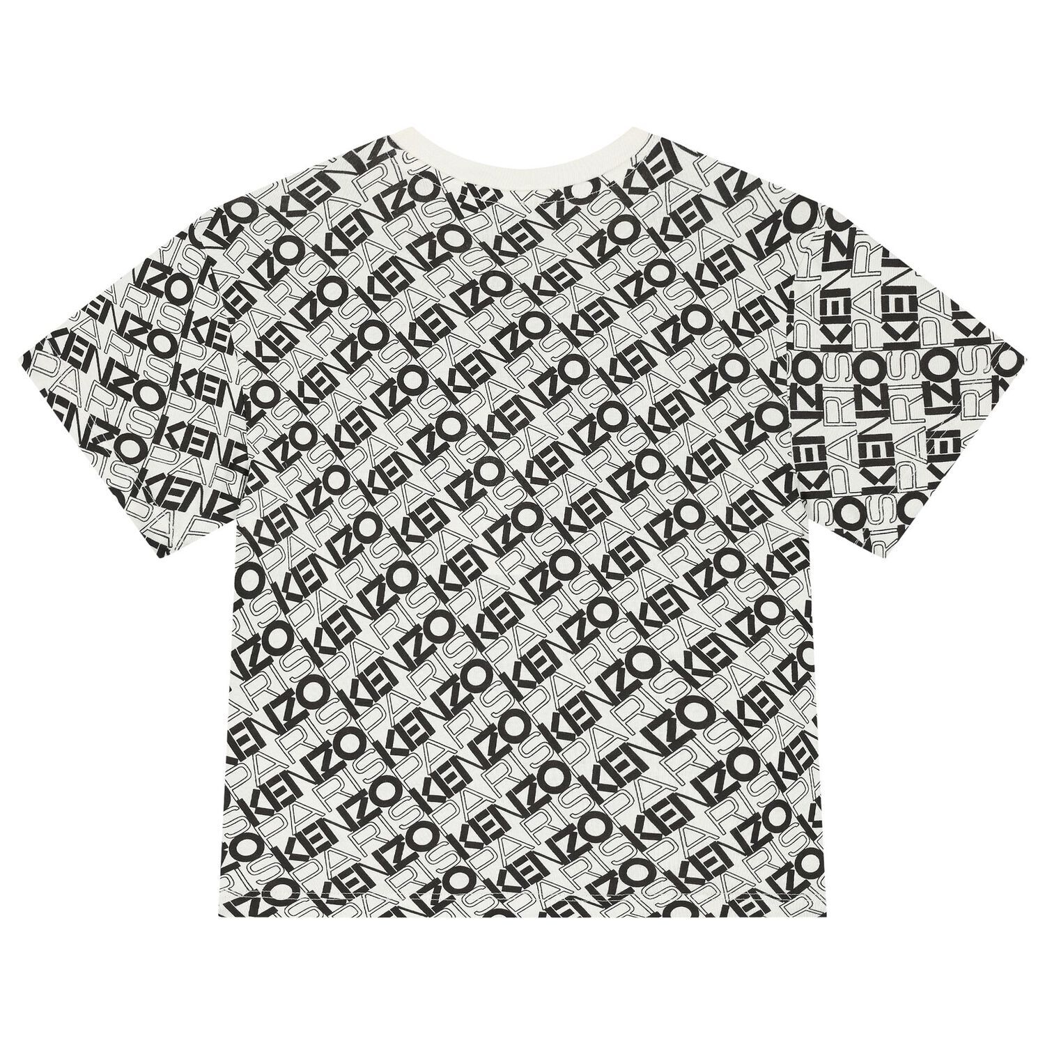 Boys Ivory & Black Logo T-Shirt, 1, hi-res