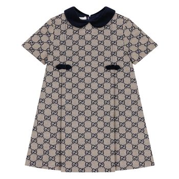 Younger Girls  Beige GG Canvas dress 