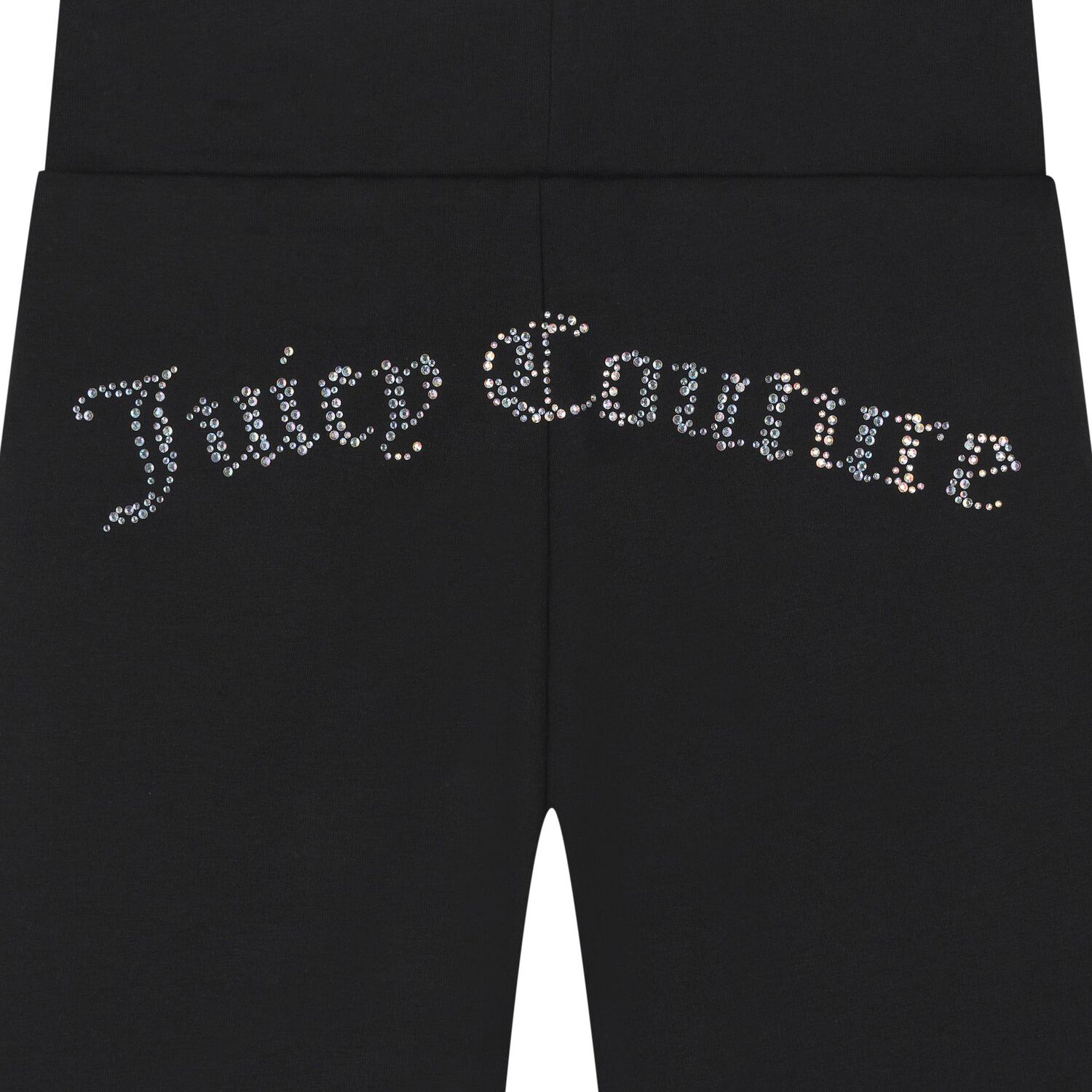 Girls Black Crystal Embellished Diamant&eacute; Logo Flared Leggings, 1, hi-res