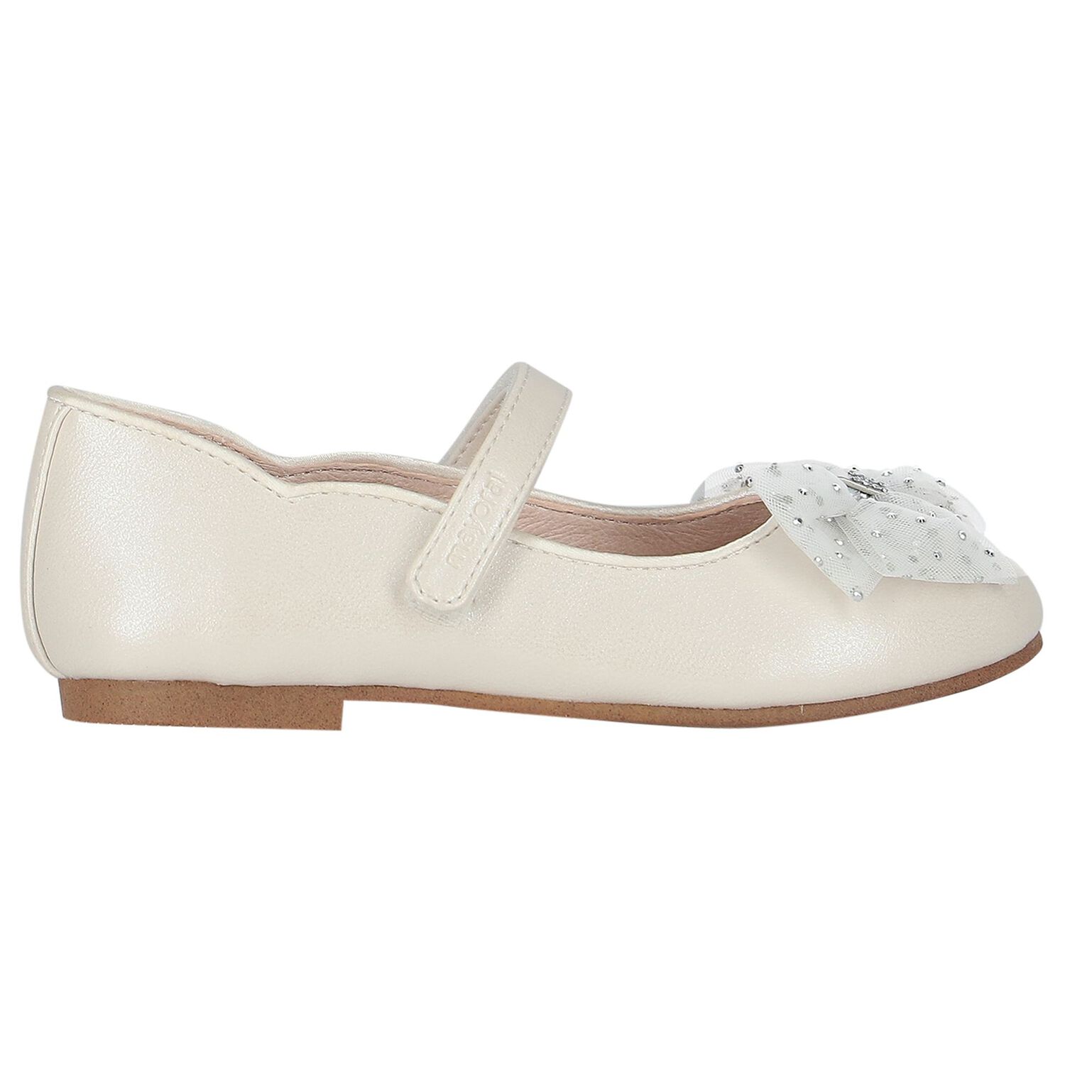 حذاء بنات بفيونكة باللون العاجي, 3, hi-res image number null