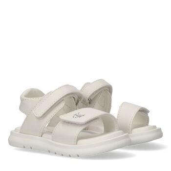 Girls White Logo Sandals