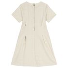Girls Beige Logo Dress, 1, hi-res