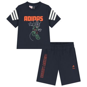 Navy Blue Disney Logo Shorts Set