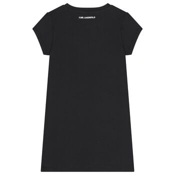 Girls Black Choupette & Karl T-Shirt Dress