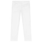 Boys White Chino Trousers, 1, hi-res