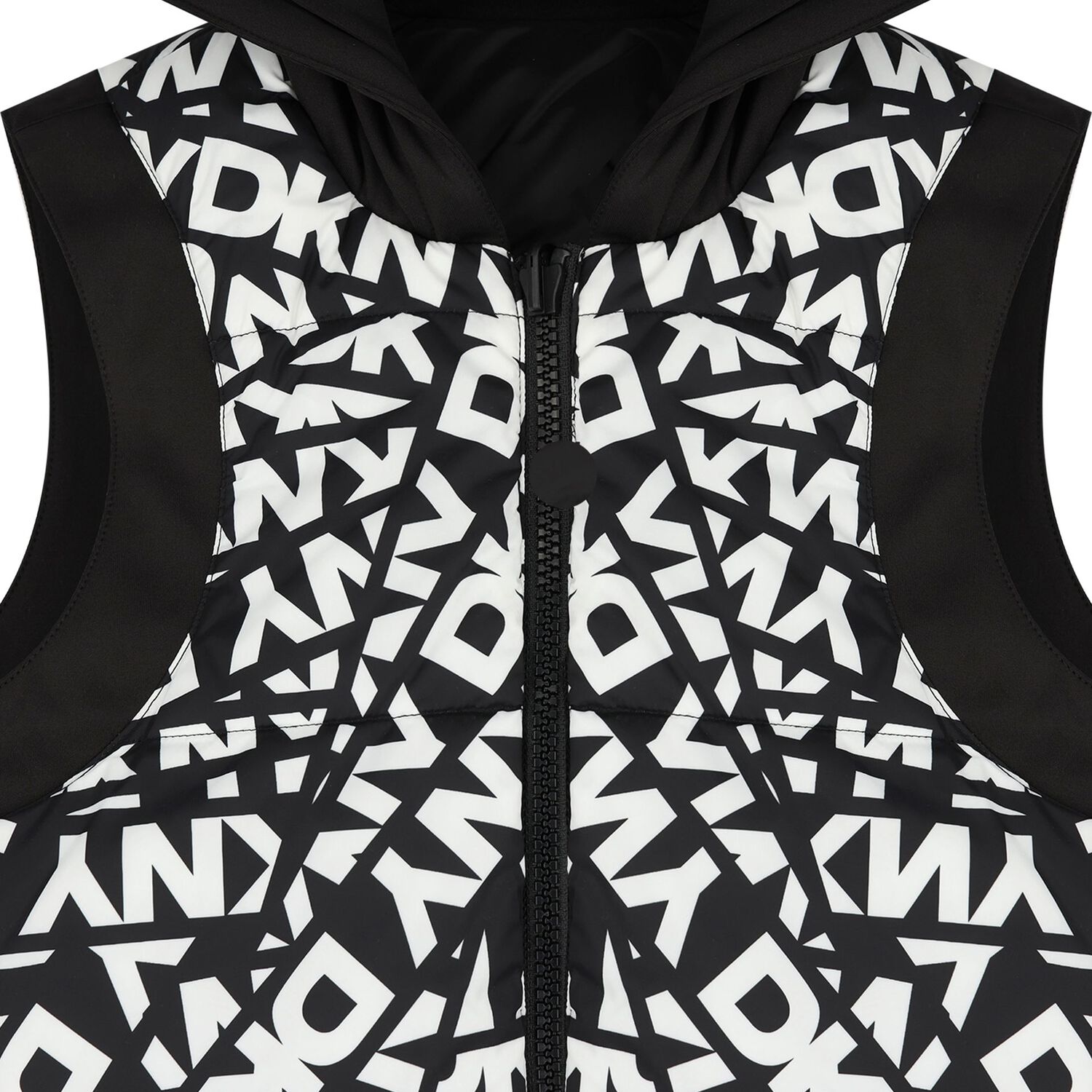 Black & White Logo Reversible Hooded Gilet, 1, hi-res image number null